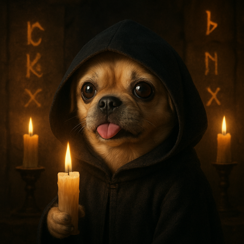 hooded blep cultist with candle